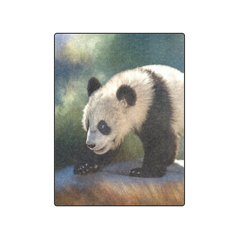 A cute painted panda bear baby Blanket 50"x60"
