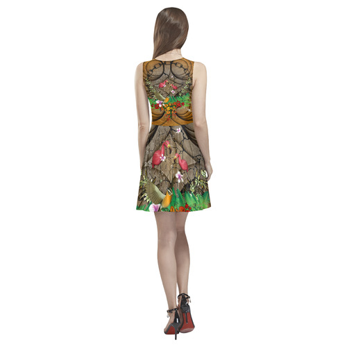 Wonderful tropical design Thea Sleeveless Skater Dress(Model D19)