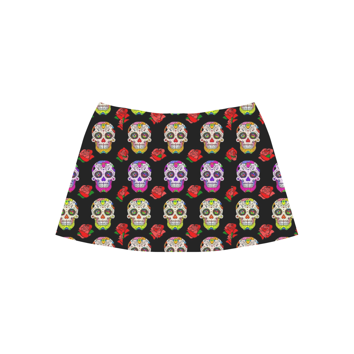 awesome Muertos Skull by Popart Lover Aoede Crepe Skirt (Model D16)