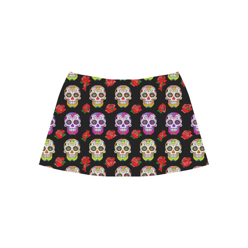 awesome Muertos Skull by Popart Lover Aoede Crepe Skirt (Model D16)