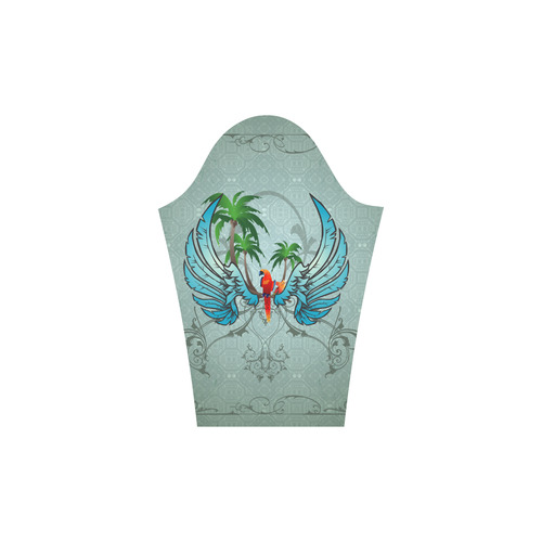 cute parrot with wings and palm Rhea Loose Round Neck Dress(Model D22)