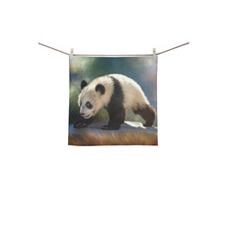 A cute painted panda bear baby Square Towel 13“x13”