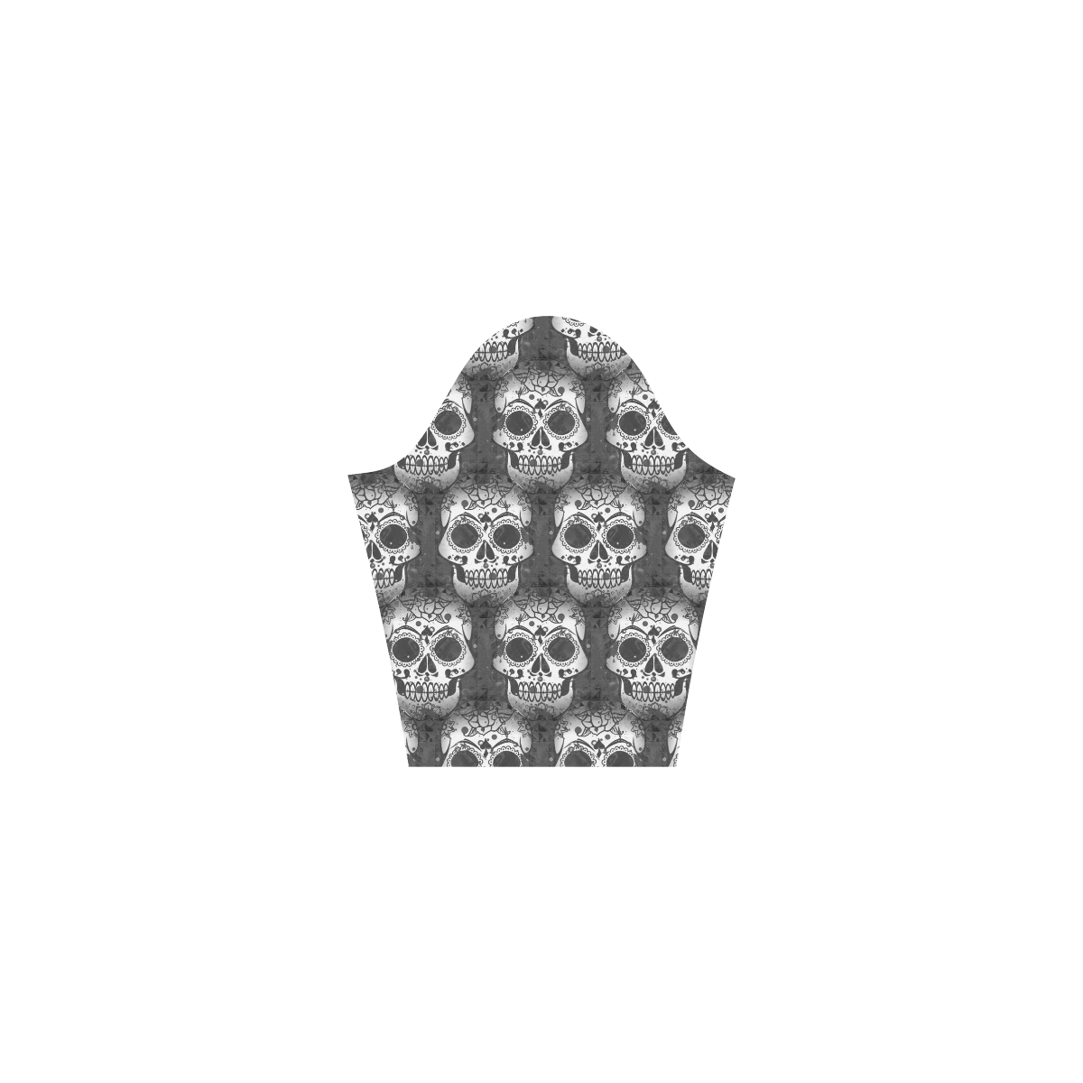 new skull allover pattern by JamColors Tethys Half-Sleeve Skater Dress(Model D20)