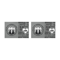 Wedding Gift Placemat Set Just Married Bride Lgbt Print Placemat 12’’ x 18’’ (Set of 2)