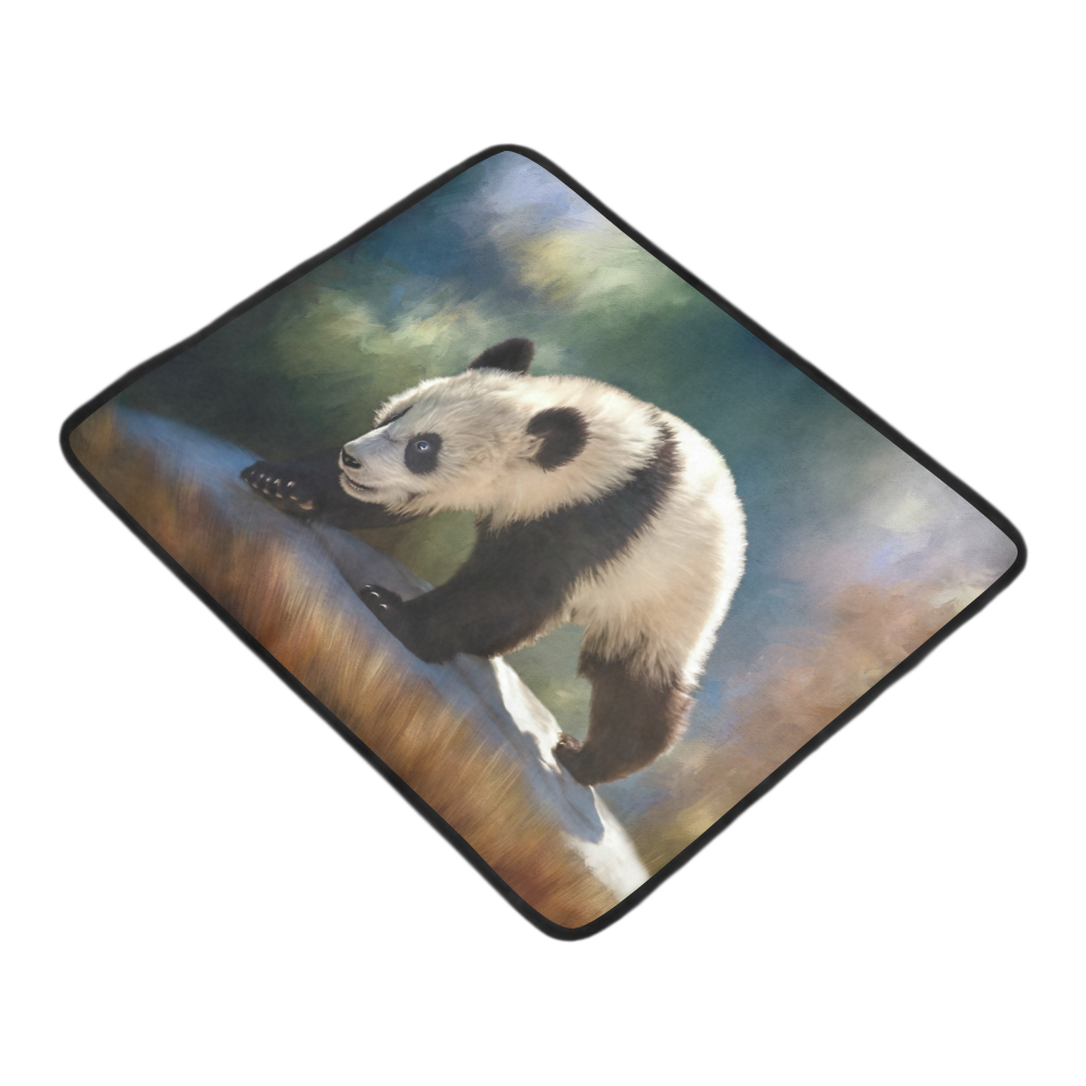 A cute painted panda bear baby Beach Mat 78"x 60"