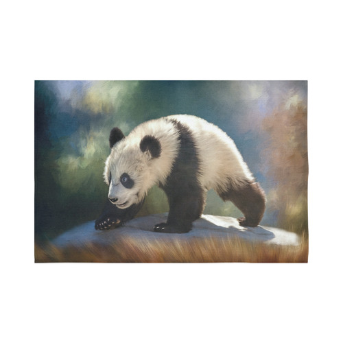 A cute painted panda bear baby Cotton Linen Wall Tapestry 90"x 60"