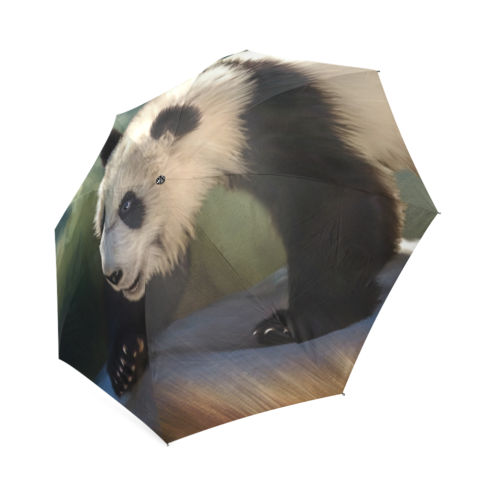 A cute painted panda bear baby Foldable Umbrella (Model U01)