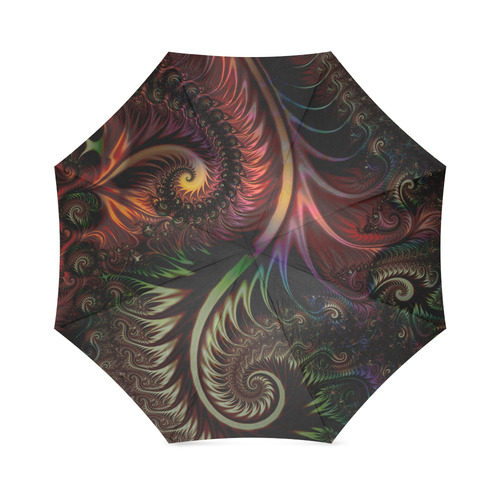 fractal pattern with dots and waves Foldable Umbrella (Model U01)