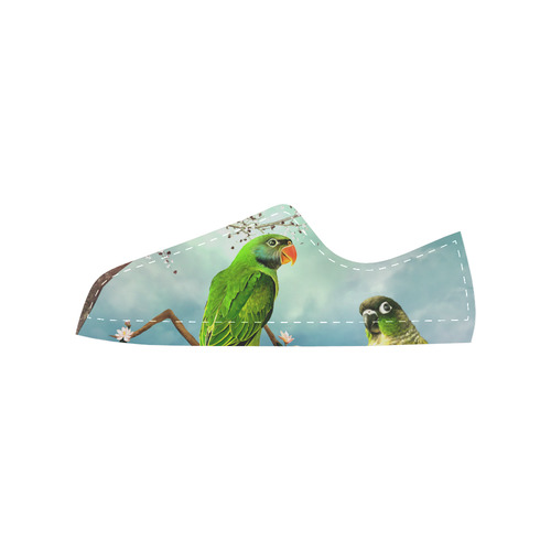 Funny cute parrots Men's Classic Canvas Shoes (Model 018)