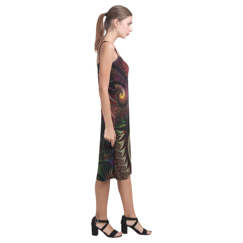 fractal pattern with dots and waves Alcestis Slip Dress (Model D05)