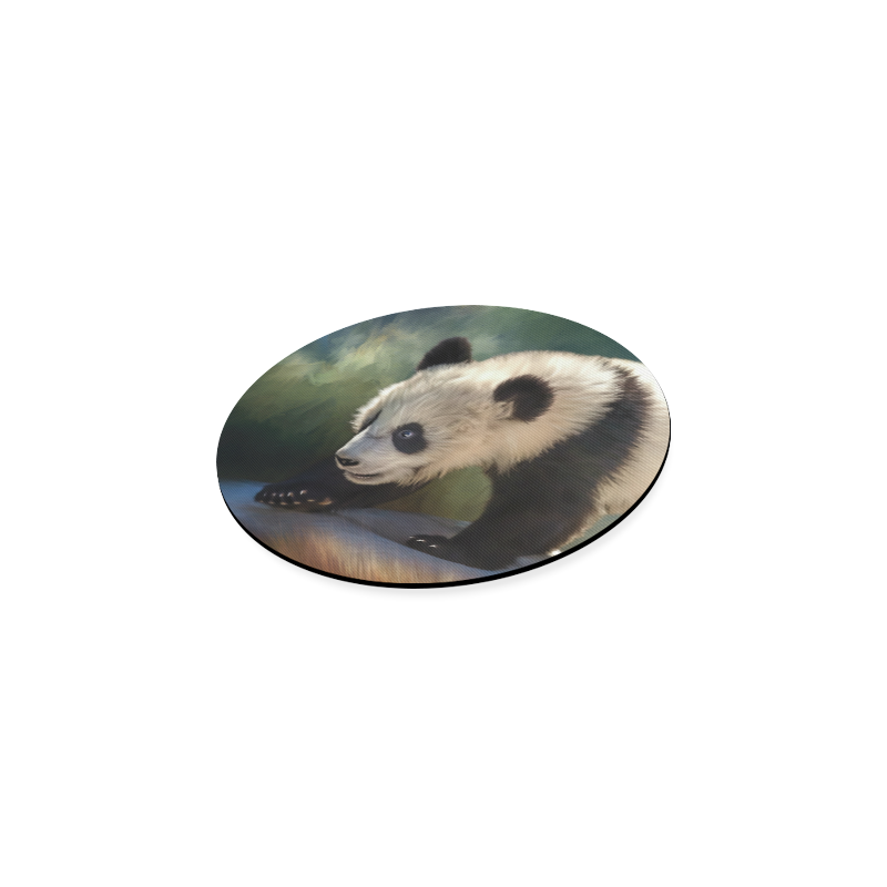 A cute painted panda bear baby Round Coaster