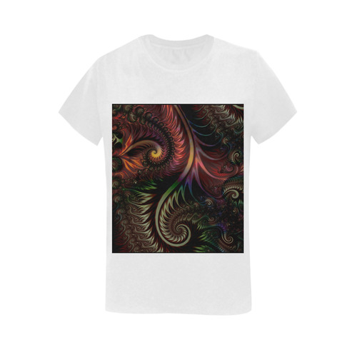 fractal pattern with dots and waves Women's T-Shirt in USA Size (Two Sides Printing)