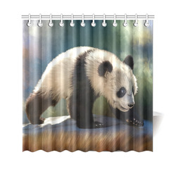 A cute painted panda bear baby Shower Curtain 69"x70"