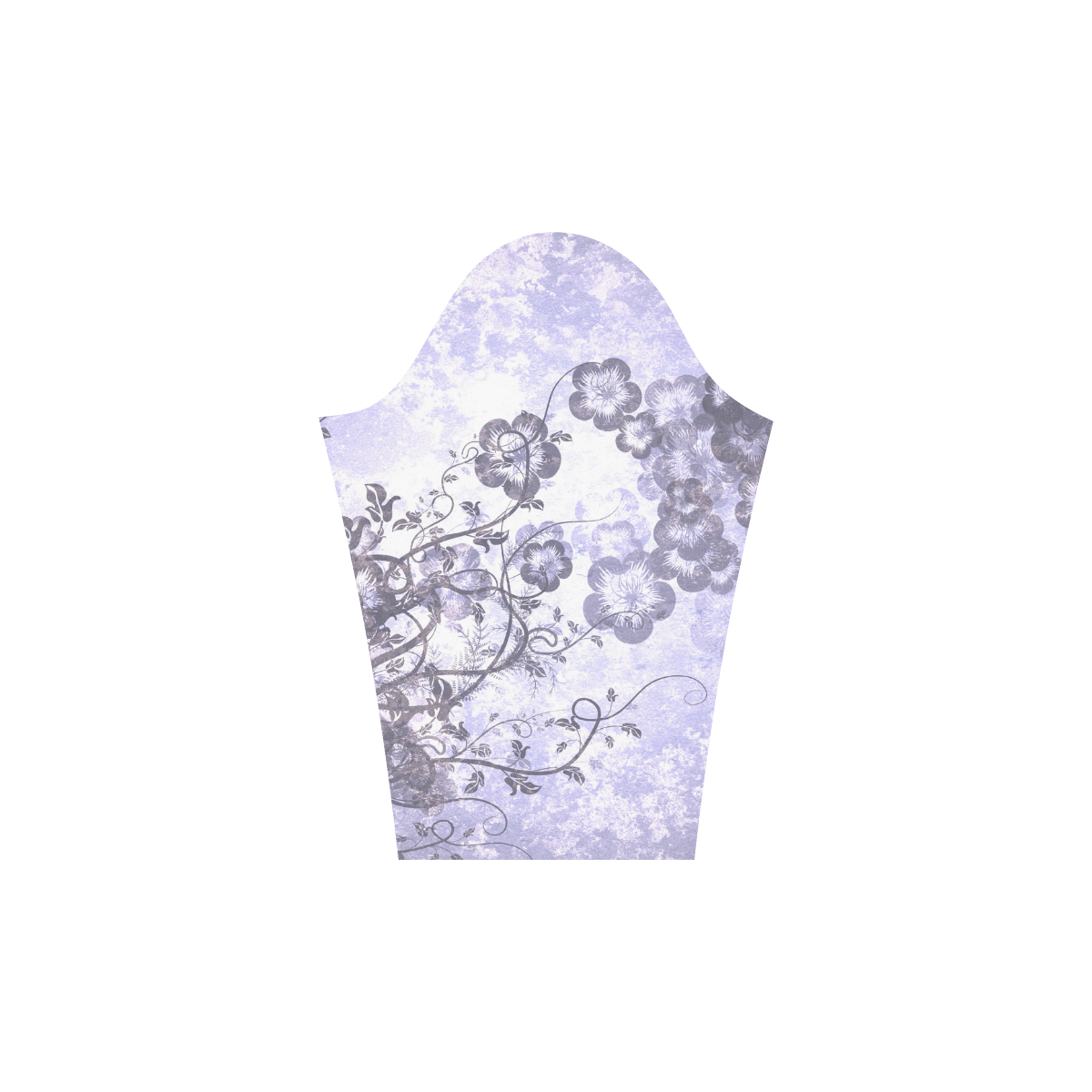 Wonderful flowers in soft purple colors Rhea Loose Round Neck Dress(Model D22)