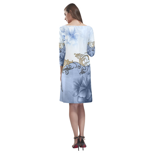 Wonderful floral design Rhea Loose Round Neck Dress(Model D22)