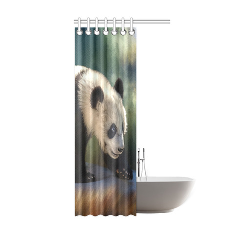 A cute painted panda bear baby Shower Curtain 36"x72"