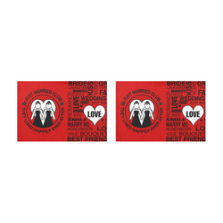 Wedding Gift Placemat Set Just Married Bride Lgbt Print Red Placemat 12’’ x 18’’ (Set of 2)