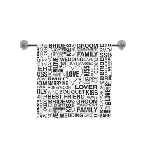 Wedding Gift Bath Towel Bride Groom Words Print Bath Towel Bath Towel 30"x56"