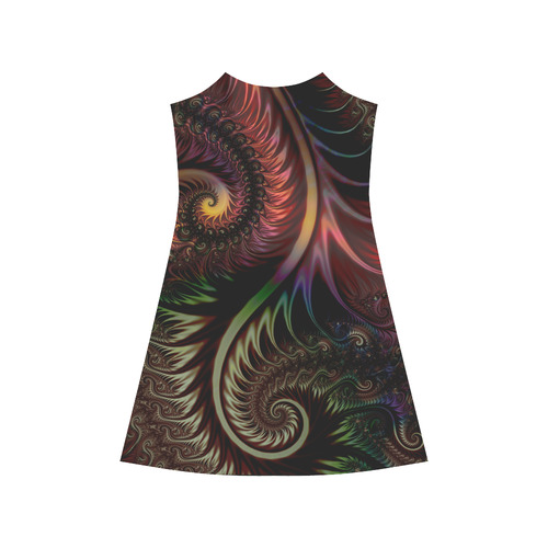 fractal pattern with dots and waves Alcestis Slip Dress (Model D05)