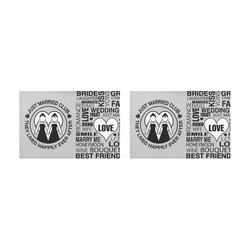 Wedding Gift Placemat Set Just Married Bride Lgbt Print Grey Placemat 12’’ x 18’’ (Set of 2)