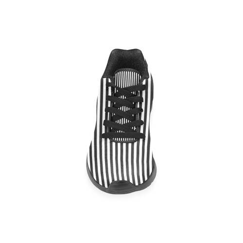 Balck and White Stripe Goth Men’s Running Shoes (Model 020)