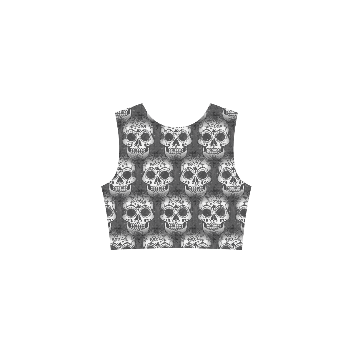 new skull allover pattern by JamColors Tethys Half-Sleeve Skater Dress(Model D20)