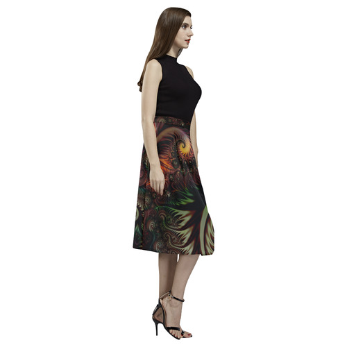 fractal pattern with dots and waves Aoede Crepe Skirt (Model D16)