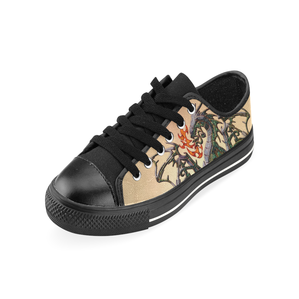 Awesome dragon, tribal Men's Classic Canvas Shoes (Model 018)