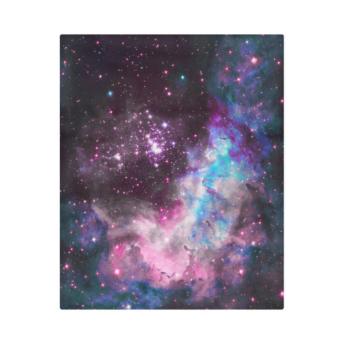 Galaxy cluster Black Reverse side Duvet Cover 86"x70" ( All-over-print)