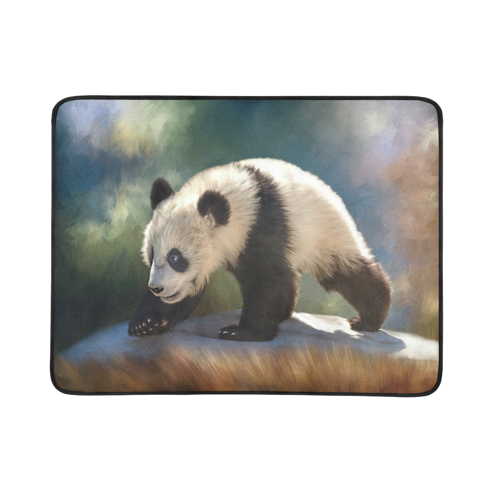 A cute painted panda bear baby Beach Mat 78"x 60"