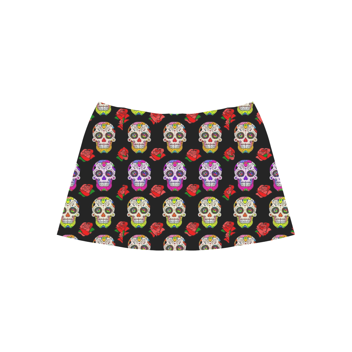 awesome Muertos Skull by Popart Lover Aoede Crepe Skirt (Model D16)