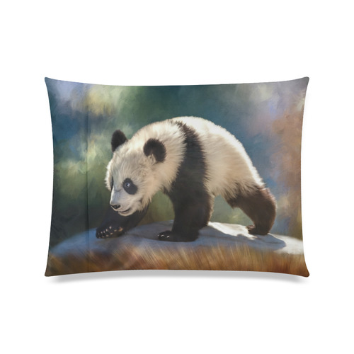A cute painted panda bear baby. Custom Zippered Pillow Case 20"x26"(Twin Sides)