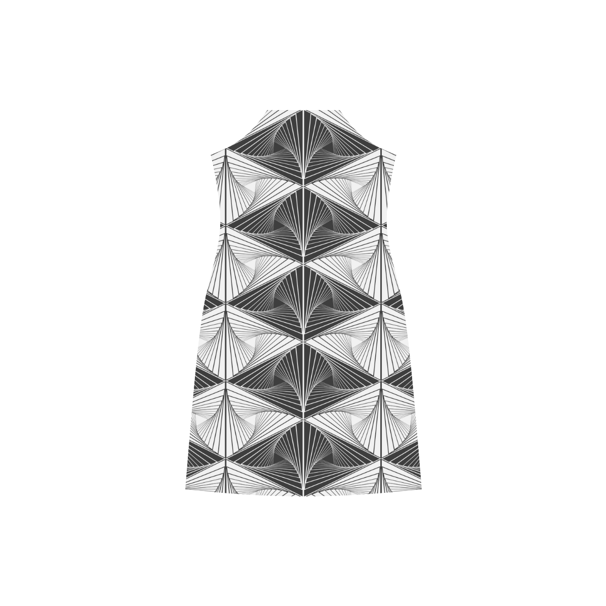 Black and White Diamonds V-Neck Open Fork Long Dress(Model D18)