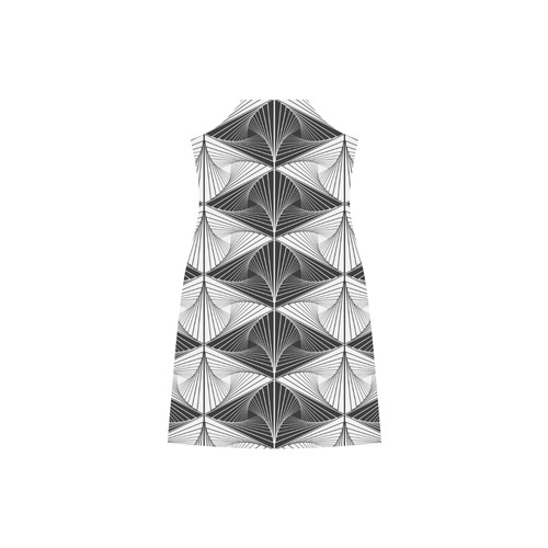 Black and White Diamonds V-Neck Open Fork Long Dress(Model D18)