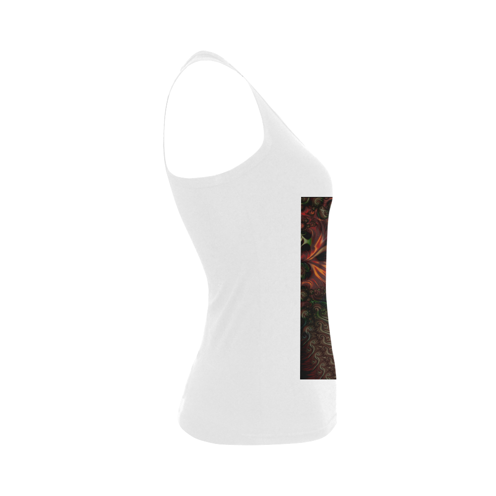 fractal pattern with dots and waves Women's Shoulder-Free Tank Top (Model T35)
