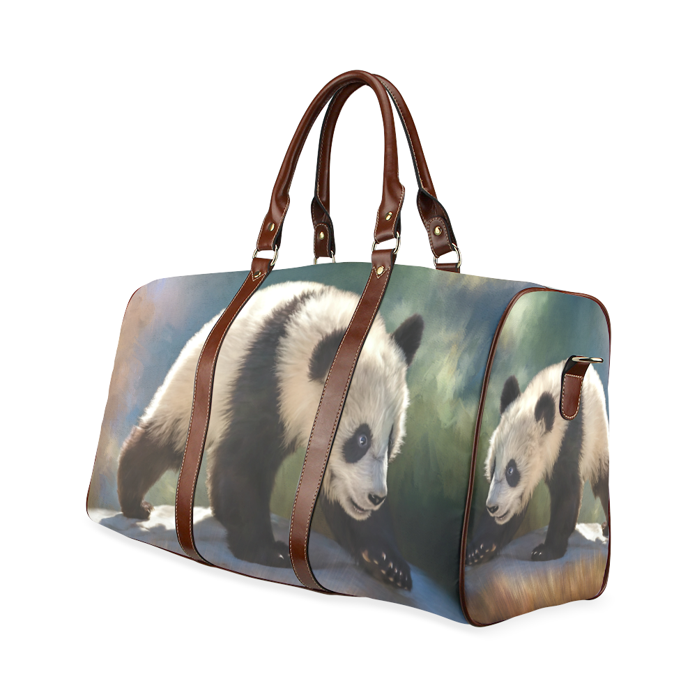 A cute painted panda bear baby. Waterproof Travel Bag/Large (Model 1639)