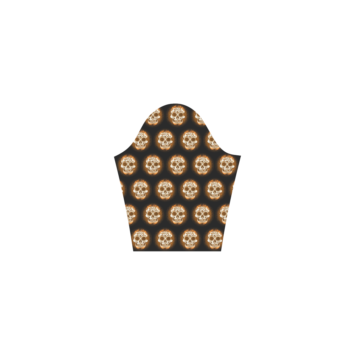 Sugarskull Pattern, golden by JamColors Tethys Half-Sleeve Skater Dress(Model D20)