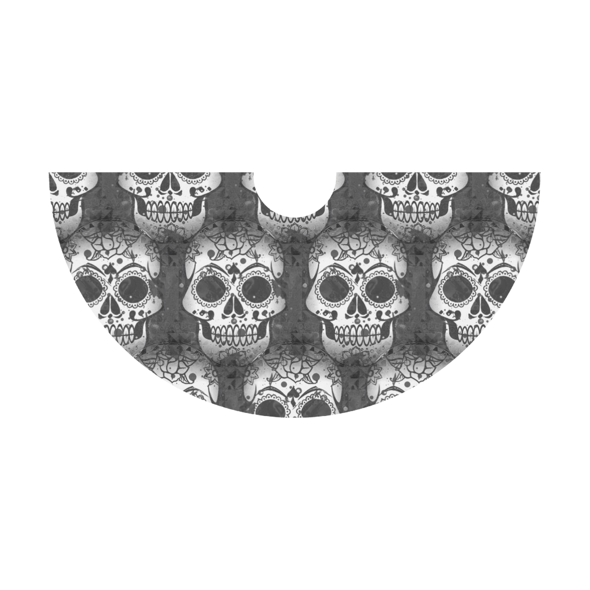 new skull allover pattern by JamColors Thea Sleeveless Skater Dress(Model D19)