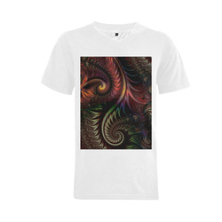 fractal pattern with dots and waves Men's V-Neck T-shirt  Big Size(USA Size) (Model T10)