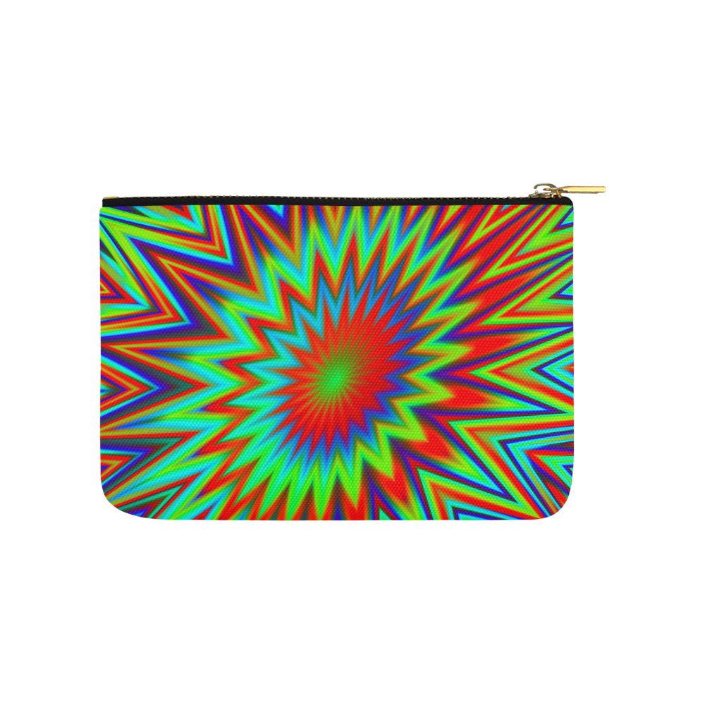 Red Yellow Blue and Green Retro Explosion of Color Carry-All Pouch 9.5''x6''