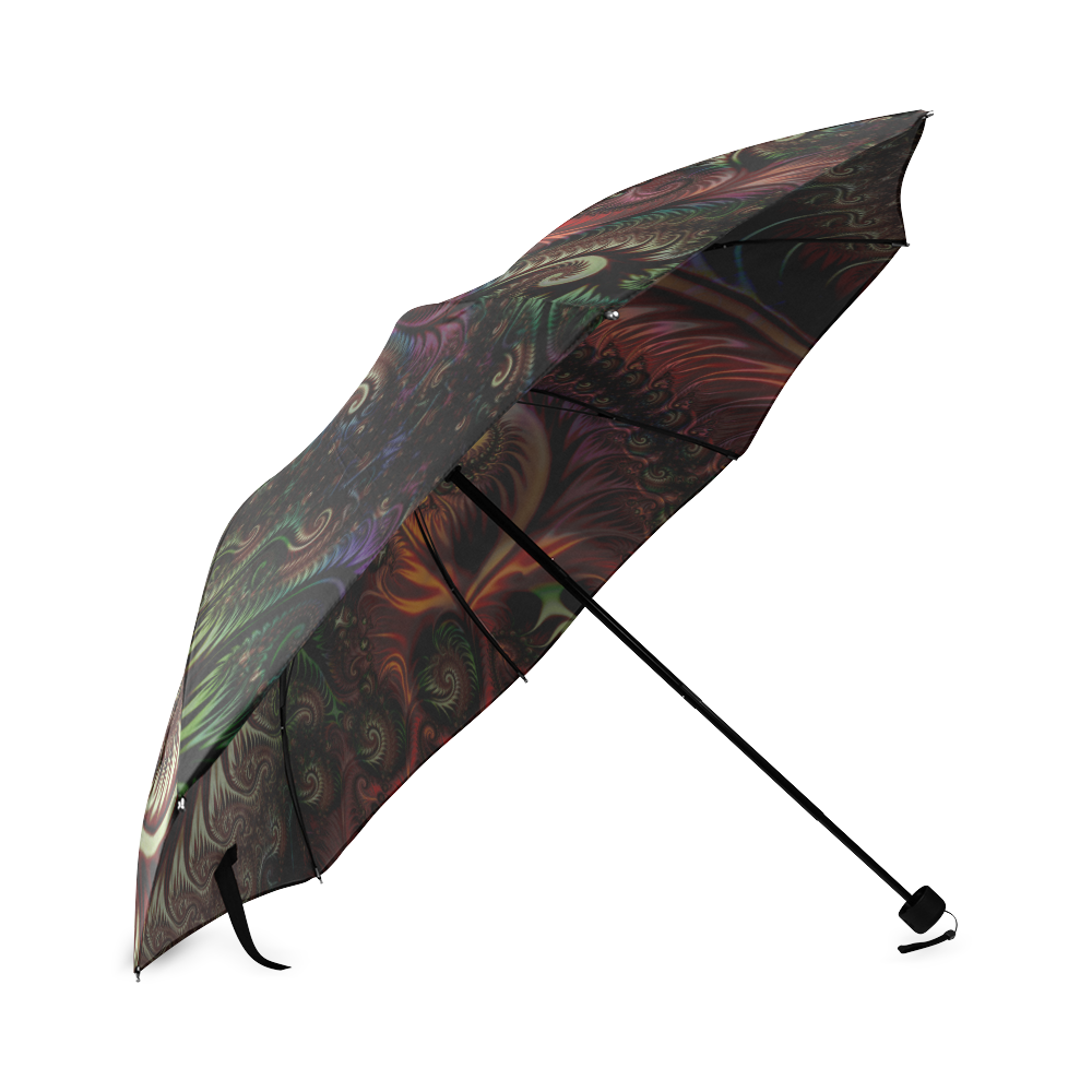 fractal pattern with dots and waves Foldable Umbrella (Model U01)