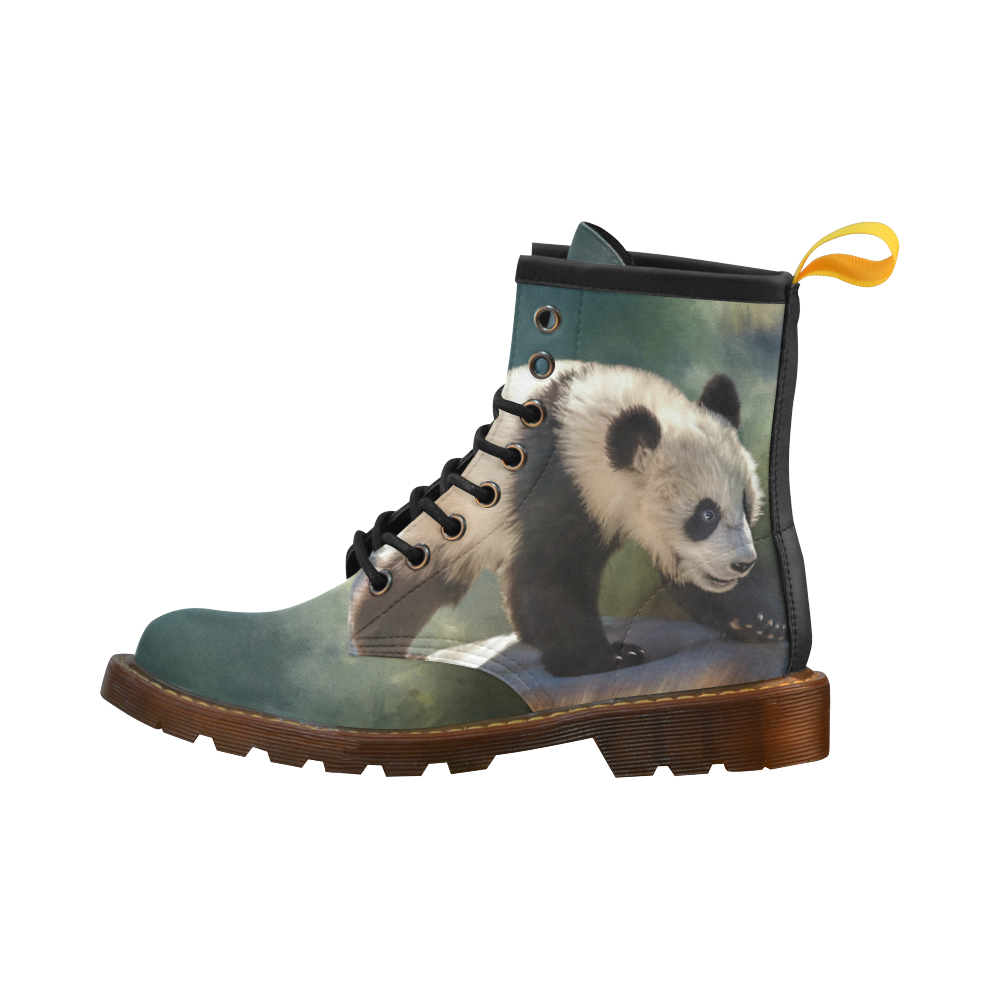 A cute painted panda bear baby High Grade PU Leather Martin Boots For Women Model 402H