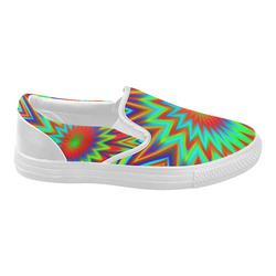 Retro Color Explosion Women's Slip-on Canvas Shoes (Model 019)