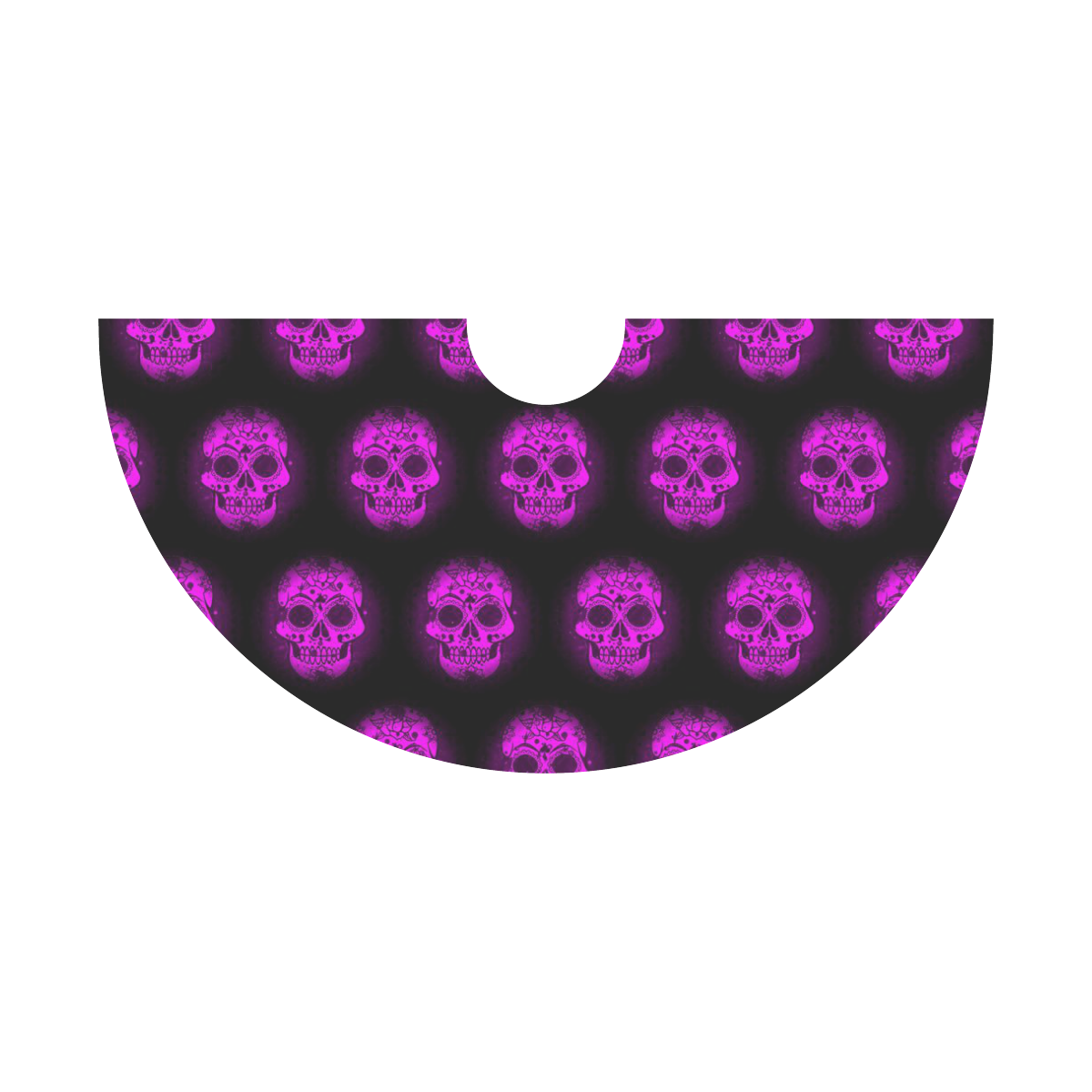 Sugarskull Pattern,purple by JamColors Tethys Half-Sleeve Skater Dress(Model D20)