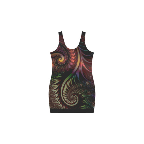 fractal pattern with dots and waves Medea Vest Dress (Model D06)