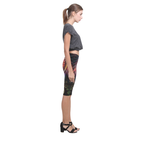 fractal pattern with dots and waves Hestia Cropped Leggings (Model L03)