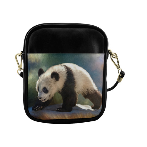 A cute painted panda bear baby. Sling Bag (Model 1627)