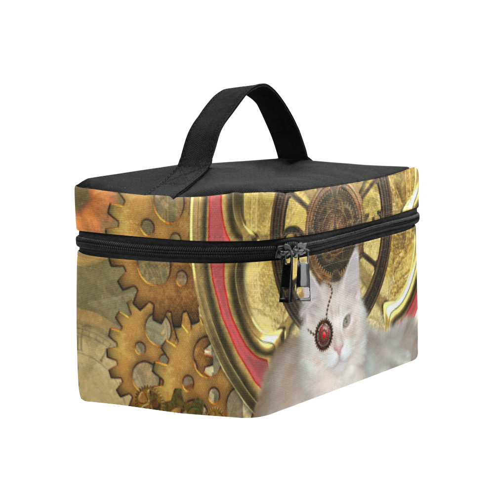 Steampunk, awseome cat clacks and gears Lunch Bag/Large (Model 1658)