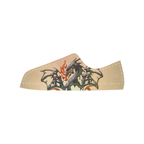 Awesome dragon, tribal Men's Classic Canvas Shoes (Model 018)