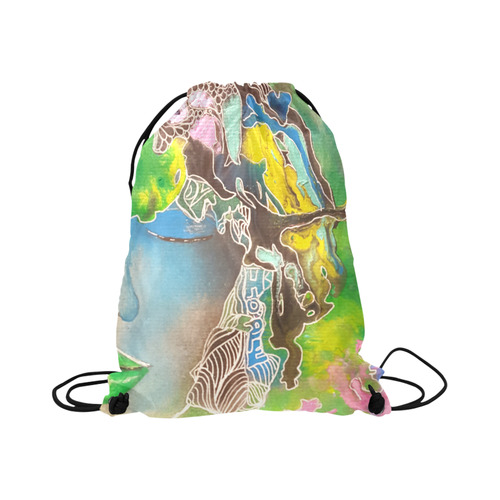 water blossom drawstring bag Large Drawstring Bag Model 1604 (Twin Sides)  16.5"(W) * 19.3"(H)